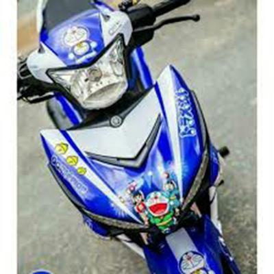 Tem trùm xe máy Exciter 150 doremon xanh bạc - làm tem xe máy ex150 theo yêu cầu - Tem xe máy ex 150 rẻ và đẹp