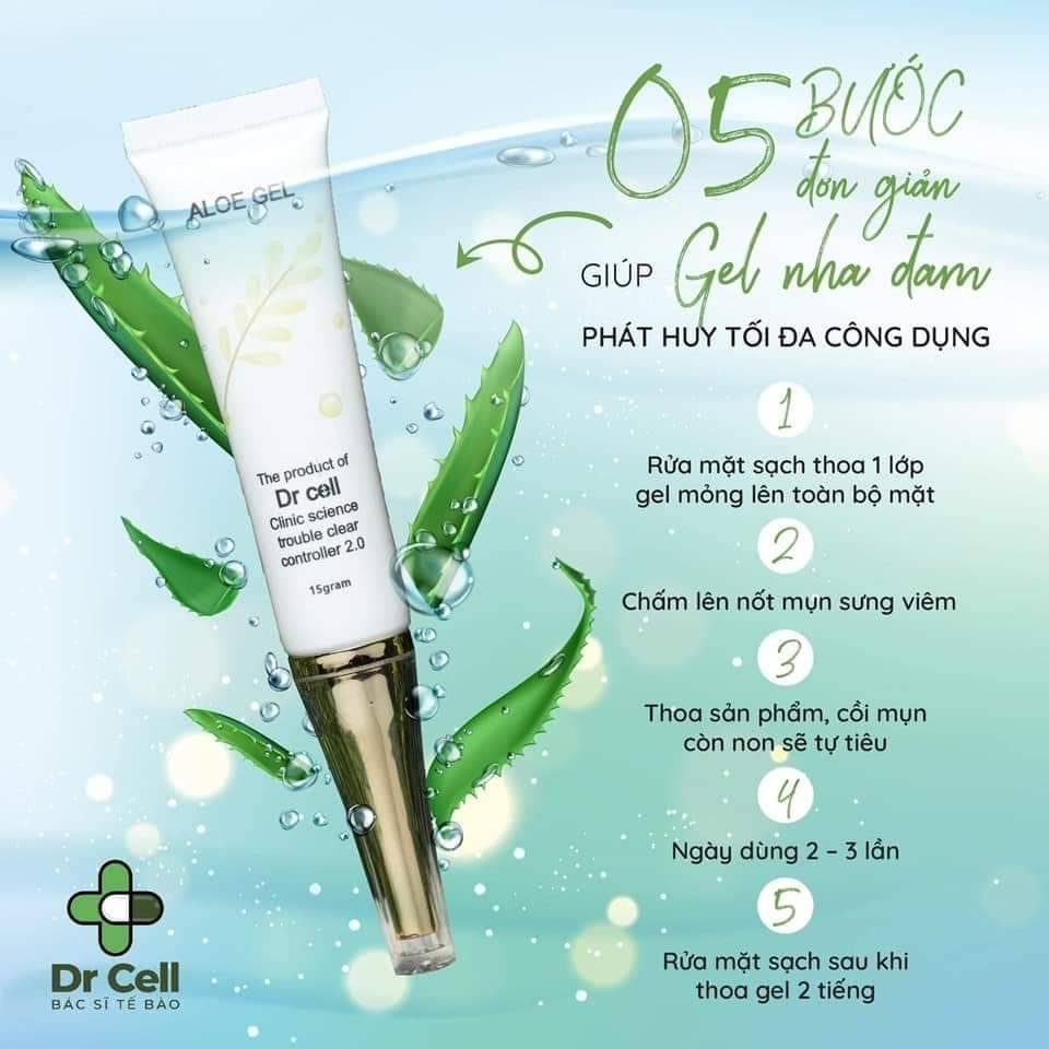 Gel Nha Đam Chấm Mụn Dr Cell 15ml giảm mụn gom còi mụn nhanh chóng