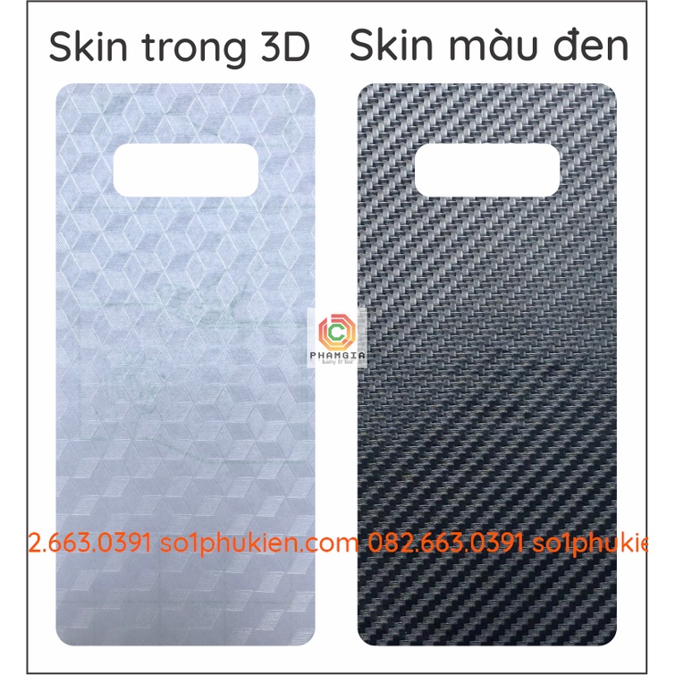 Dán carbon mặt sau samsung note 8 note 9 7 fe s8 s9 plus s7 edge 3d bảo vệ lưng máy