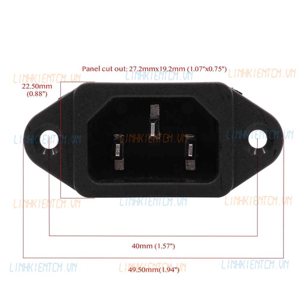 Jack Nguồn Ac 3 Chân 10A 250Ac