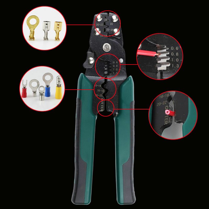 Kìm bấm cos đa năng 3 in 1 K100 - tuốt dây điện, cắt dây điện, bấm đầu cos