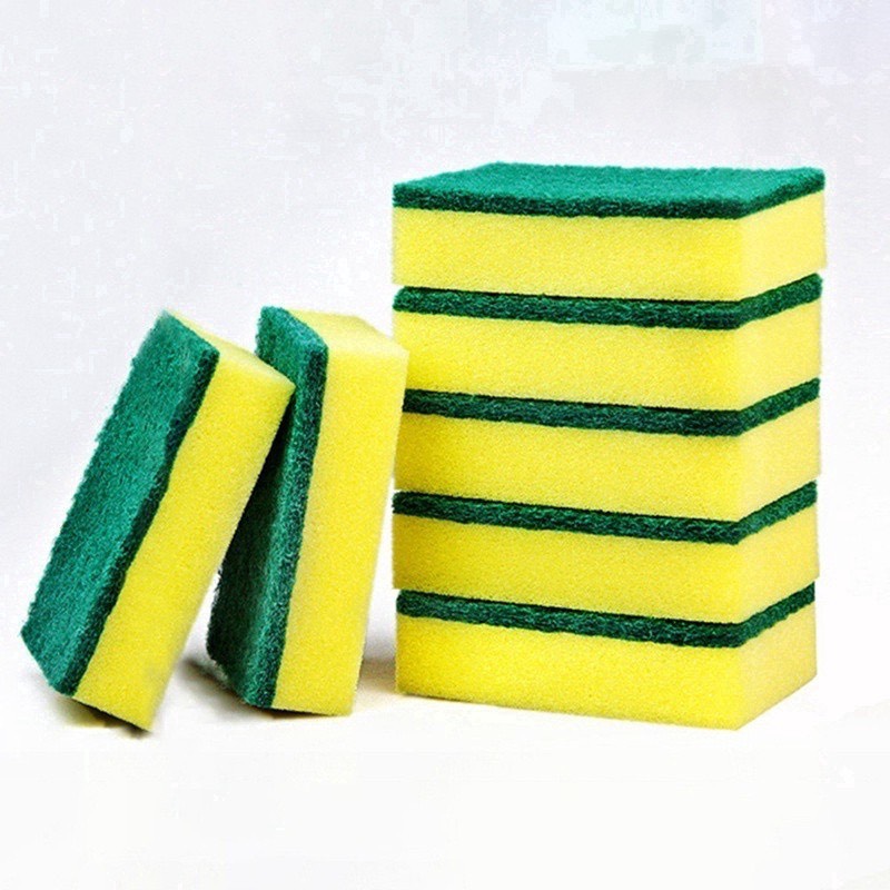 Combo 10 miếng bọt biển rửa chén vàng xanh