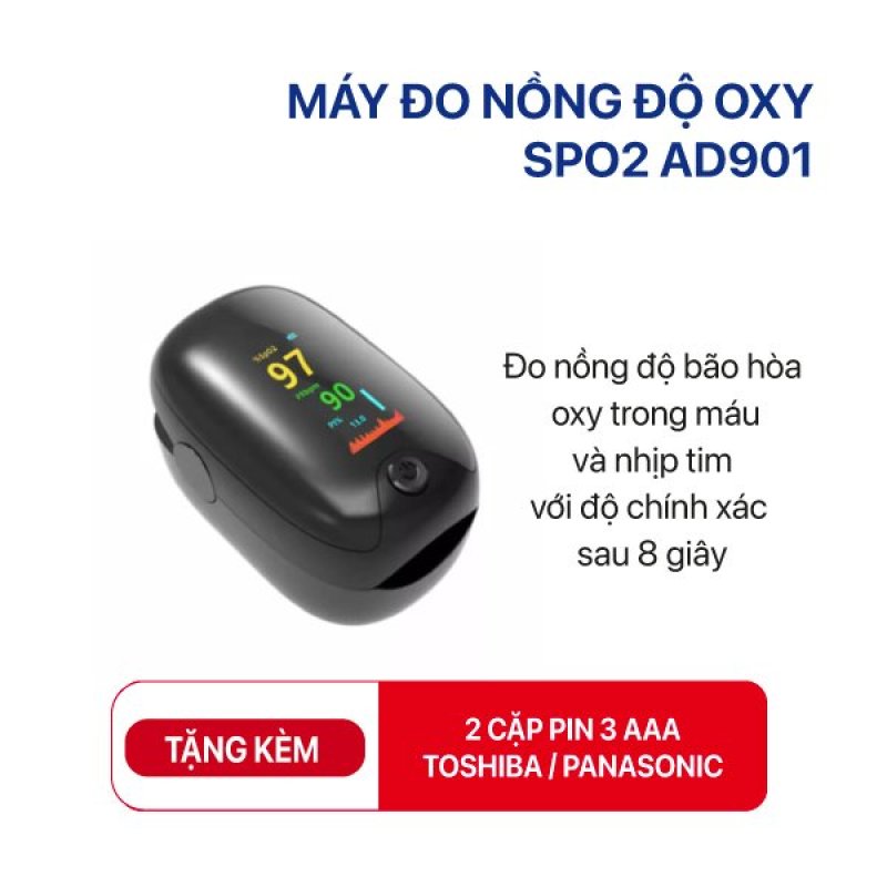 Nơi bán Máy đo nồng độ Oxy SPO2 AD901 (TẶNG KÈM PIN)