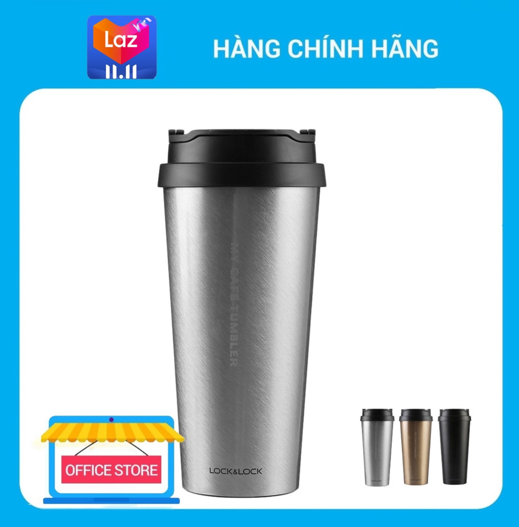 Bình giữ nhiệt bằng thép không gỉ Lock&Lock Clip Tumbler 540ml- Màu đen. Thiết kế sang trọng cao cấp chất liệu thép không gỉ 304 kích thước nhỏ gọn mức giữ nhiệt vượt trội. LHC4151BLK LHC4151 Hàng c hshop365 abshop365 abshop hshop