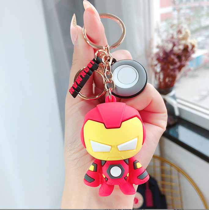 Móc khóa avenger iron man hulk thor captain pvc loại tốt