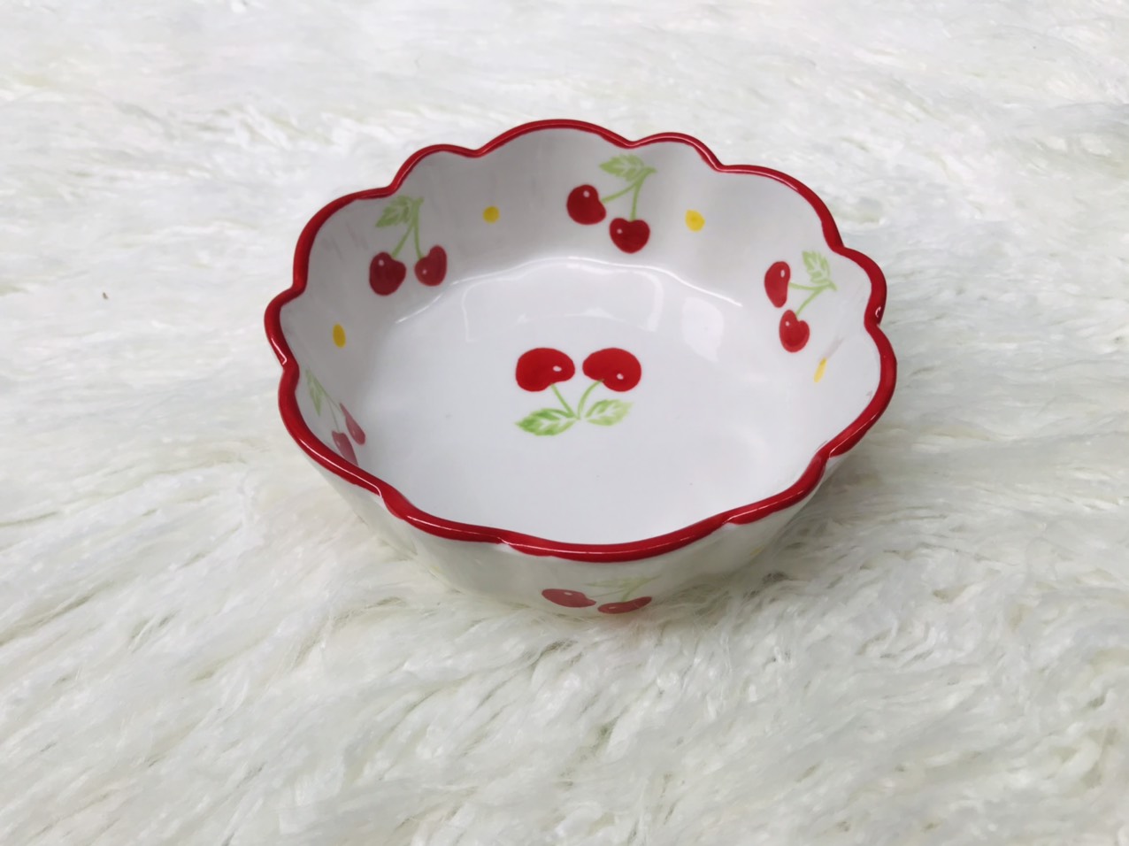 Bát Đĩa Gốm Sứ Họa Tiết Trái Dâu Tây, Cherry
