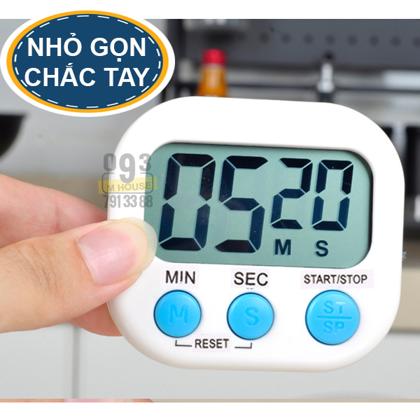 Đồng Hồ Bấm Giờ Đếm Ngược Mini Đồng Hồ Đo Thời Gian Nhà Bếp 7x8 cm