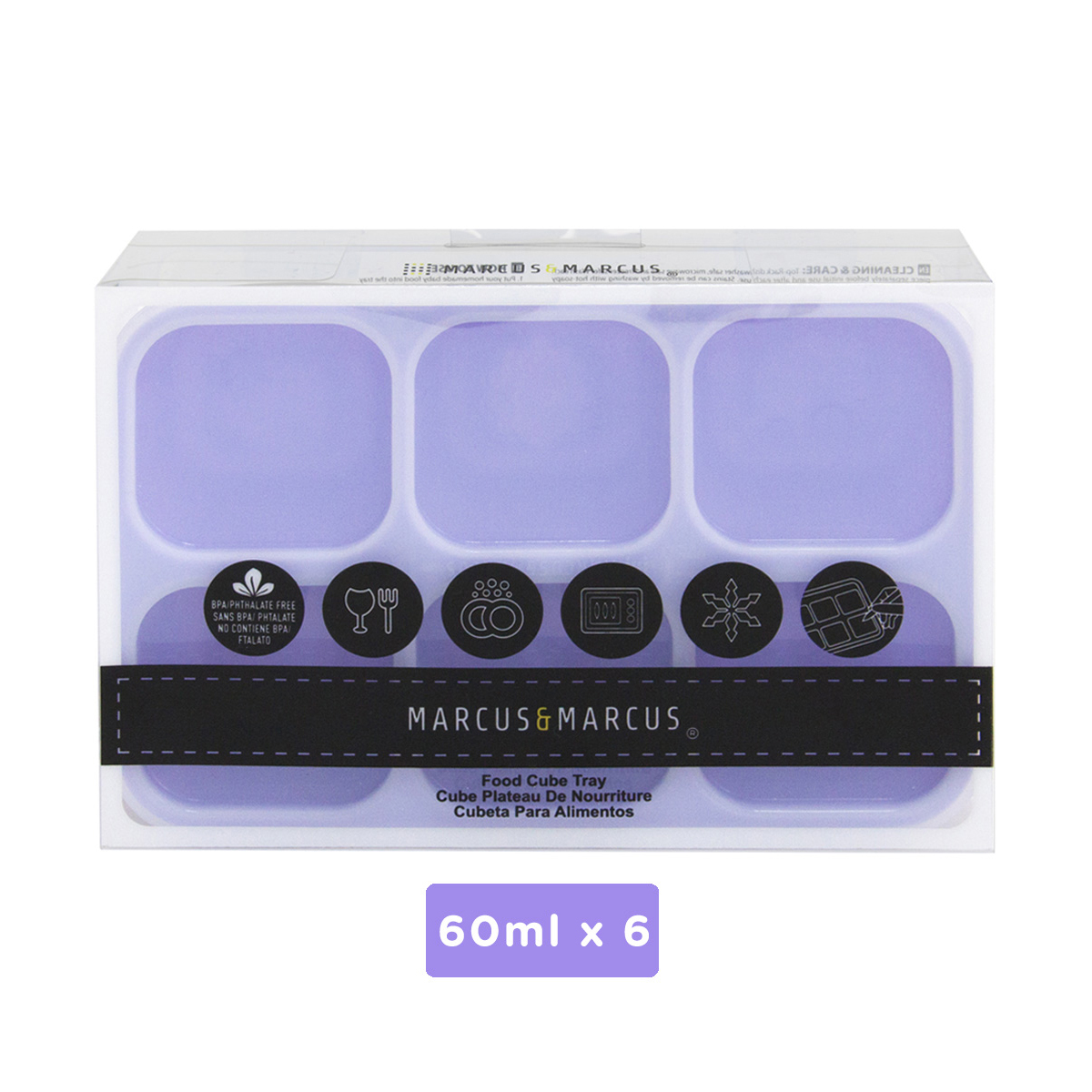 Khay silicon trữ đông đồ ăn dặm cho bé Marcus & Marcus - Willo (60ml x 6 ngăn)