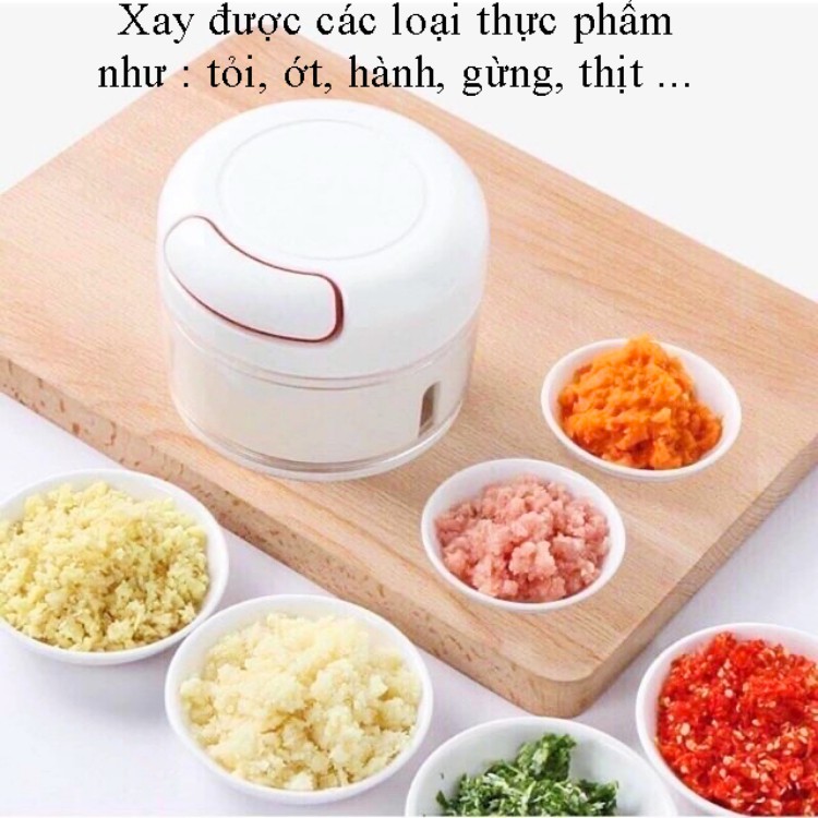 Dụng cụ xay tỏi ớt cầm tay đa năng thế hệ mới, Xay tỏi ớt kéo tay mẫu mới Mini Food Chopper - Dụng cụ băm rau củ quả,Dụng Cụ Hỗ Trợ Nấu An Tiện Ích