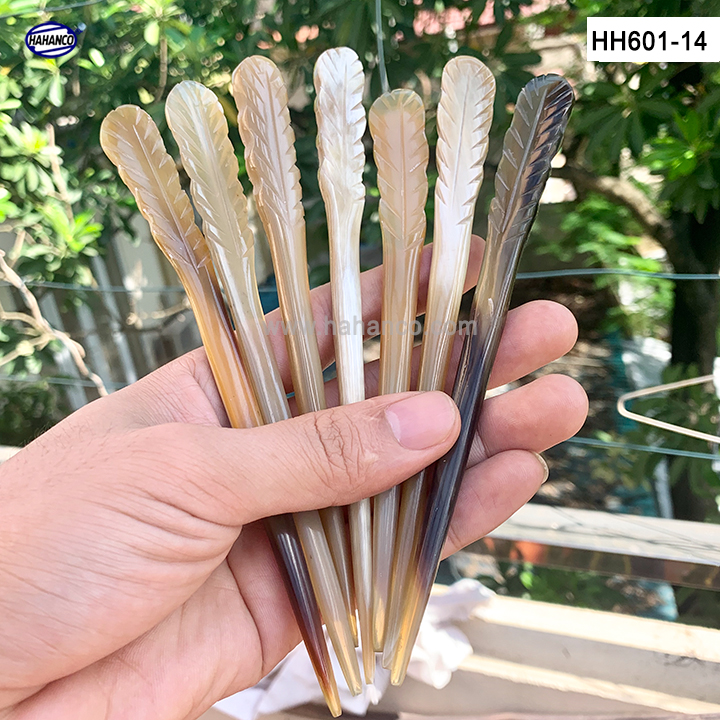 Trâm cài tóc bằng sừng cổ trang - đục khắc hình dễ thương/ đủ loại [HH601] HAHANCO