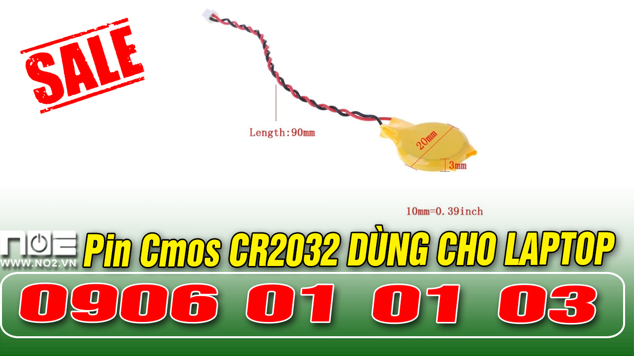 Combo 2 viên pin cmos laptop, Pin CMOS CR2032 có jack cắm sẵn, dùng cho laptop, thiết bị điện tử