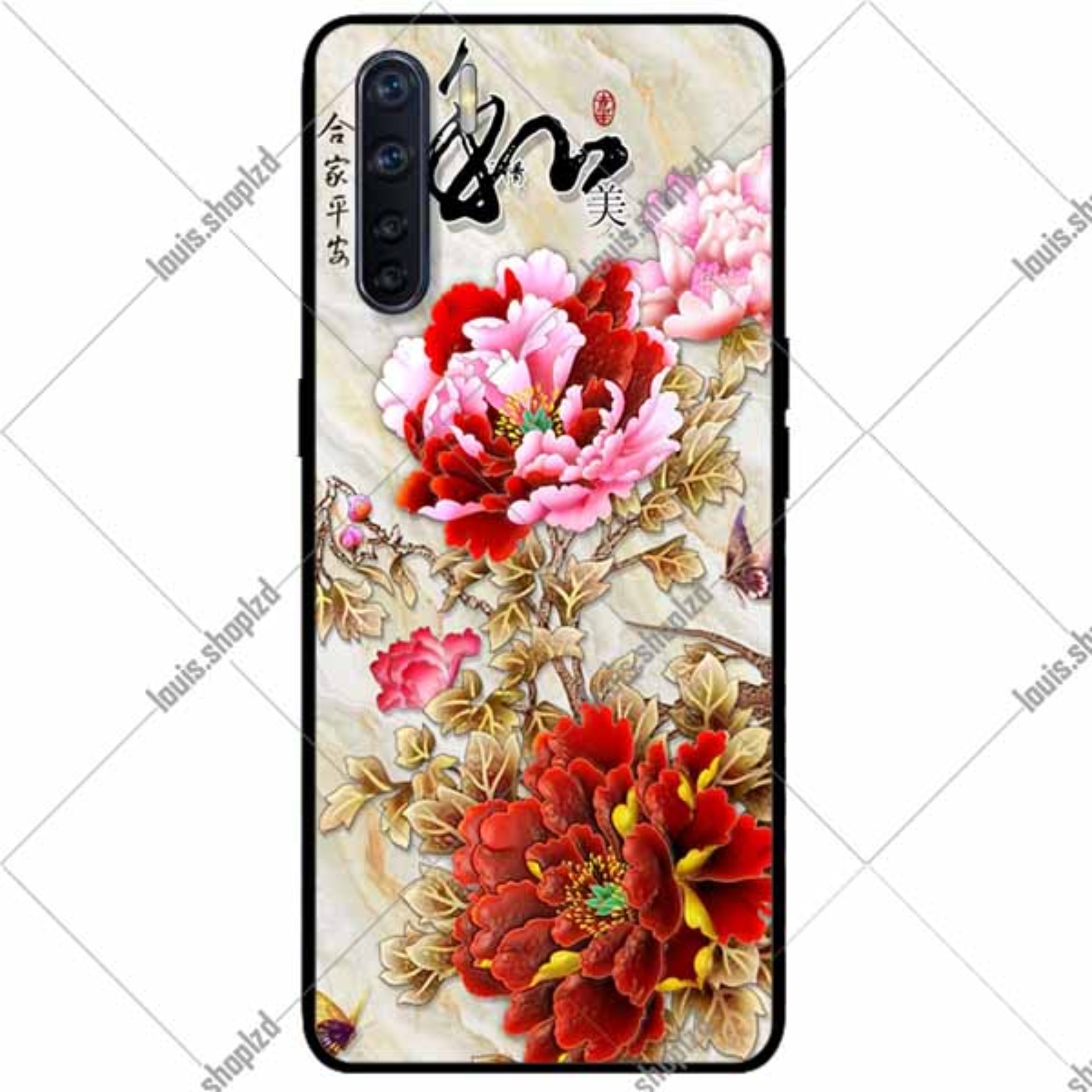Ốp lưng oppo a91 - mẫu đơn đỏ hồng