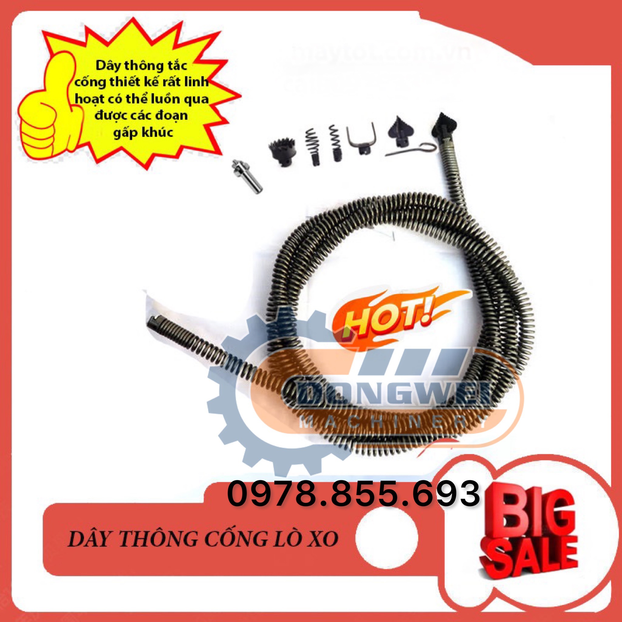 Dây thông tắc cống dùng máy khoan dài 6m