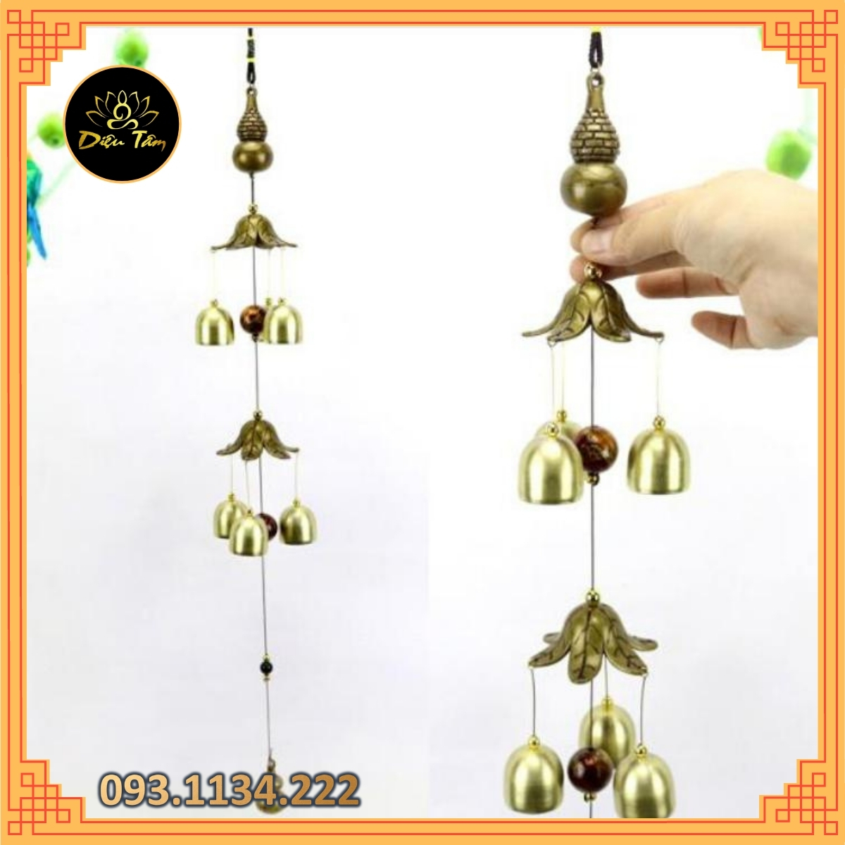 Chuông gió 6 quả hồ lô phong thủy
