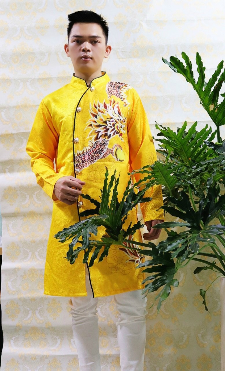 Áo dài cách tân Nam Chất Gấm Thượng Hải