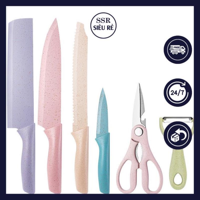 Bộ Dao Kéo Lúa Mạch 6 Món Kháng Khuẩn Siêu Sắc Bén (LA7297)