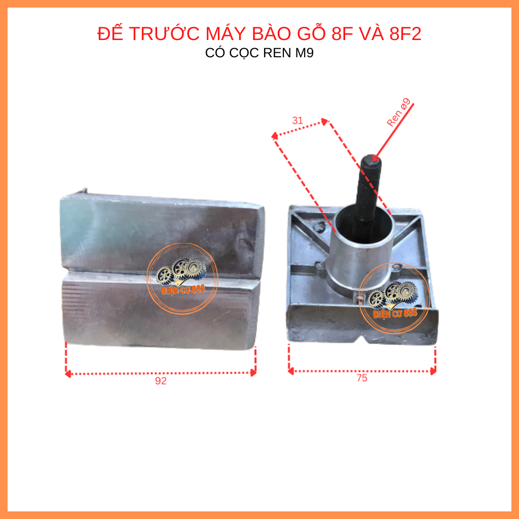(Front Base) Đế trước máy bào gỗ 82mm có cọc ren 9mm