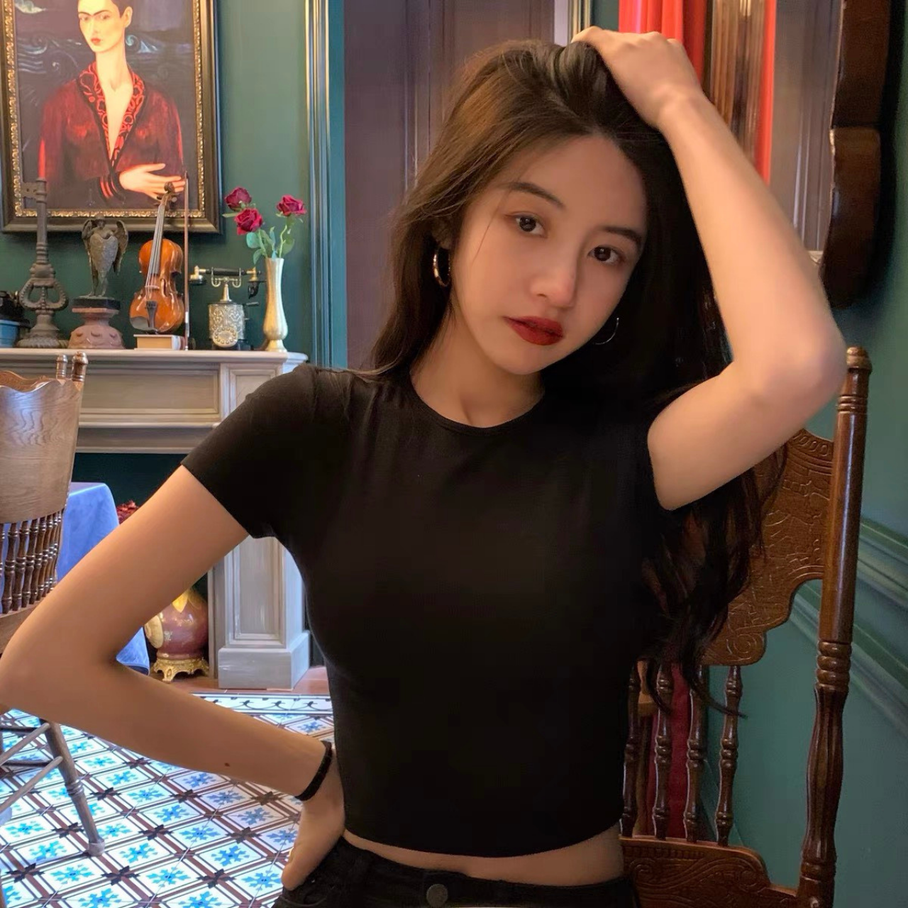 Áo thun nữ croptop tay ngắn ôm body năng động thời trang freesize 53kg