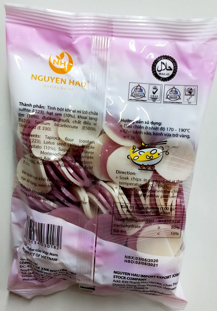 Bánh Phồng Tôm Hạt Sen - Khoai Lang Tím / 180g
