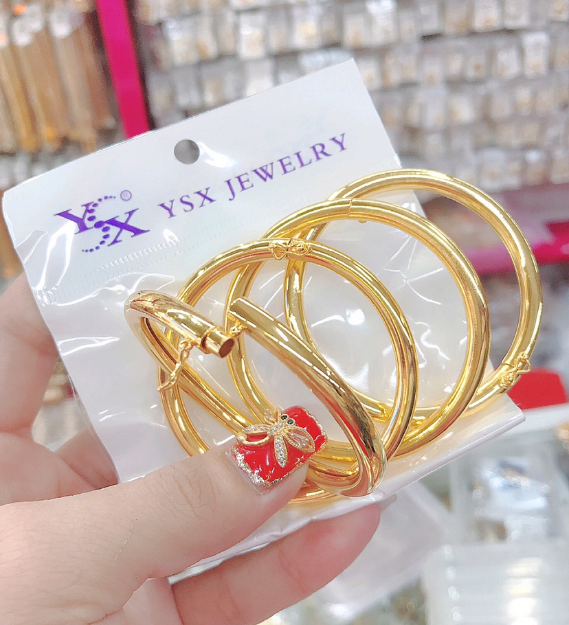 ( 1 Cặp ) Vòng Tay Nữ Bọng Vàng 18k Đẹp (Cam Kết Không đen) 2601. 48R - Bao bền màu  - Bao đổi trả khi sai hàng
