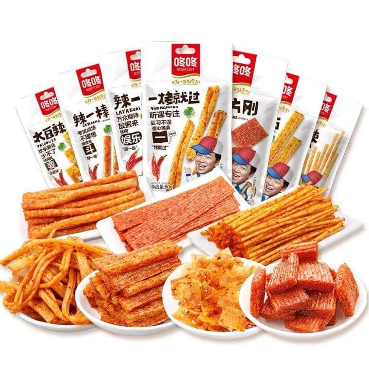[ Hương vị tuổi thơ ] Combo 3 gói ( 80gr/ gói ) QUE CAY / TĂM CAY HÃNG DONG DONG