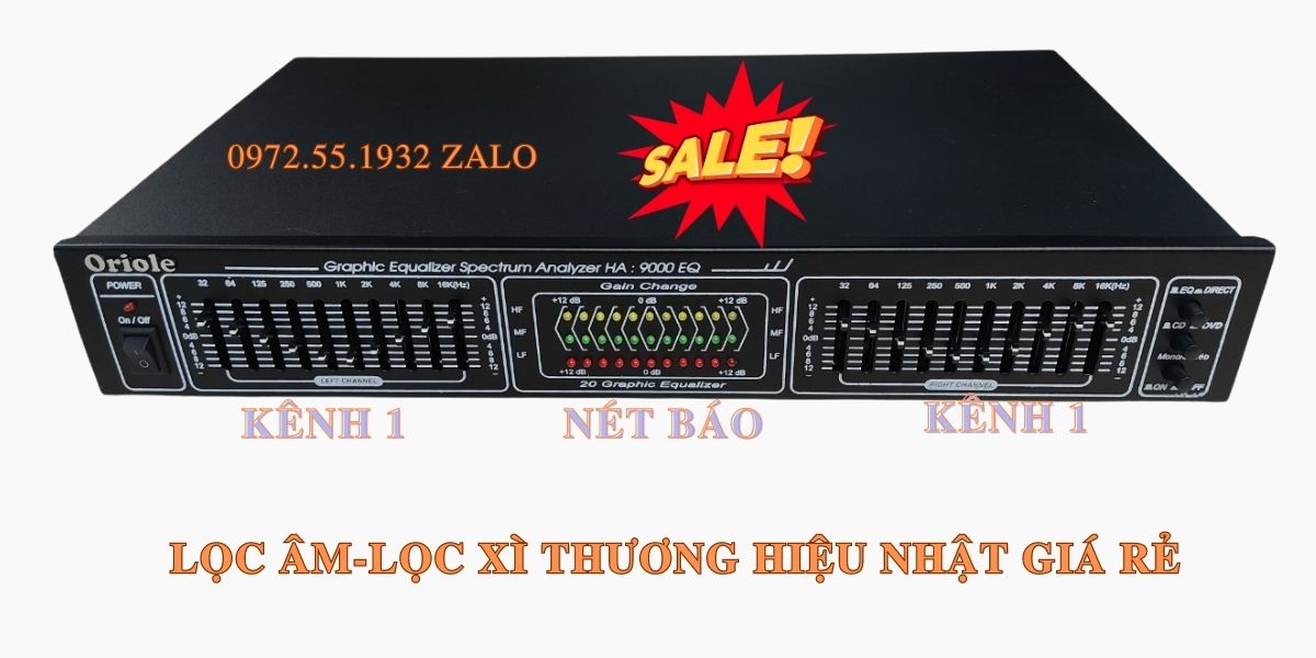Lọc xì 2 kênh chỉnh riêng biệt âm thanh 20 cần gạt EQ cao cấp-EQ