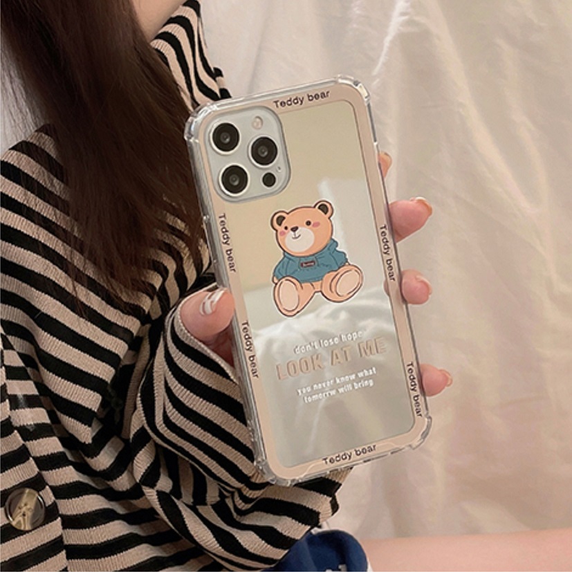 Ốp Lưng Gương Chống Sốc Teddy Bear