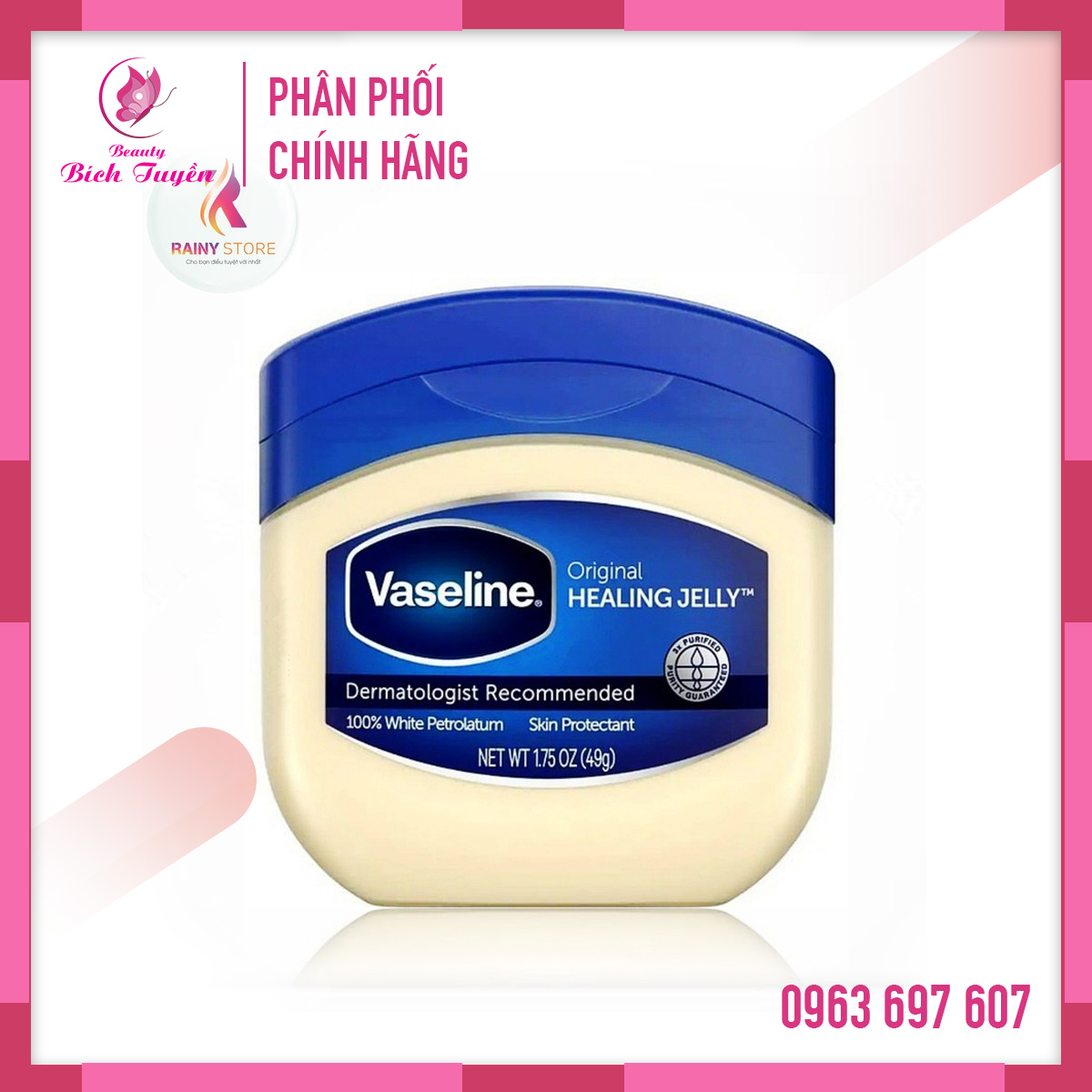 Sáp dưỡng ẩm vaseline original healing jelly 49g của mỹ,