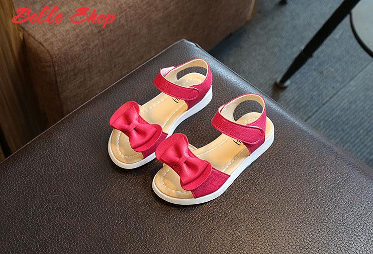Dép Bé Gái Sandal Bé gái Đính Nơ Dễ Thương