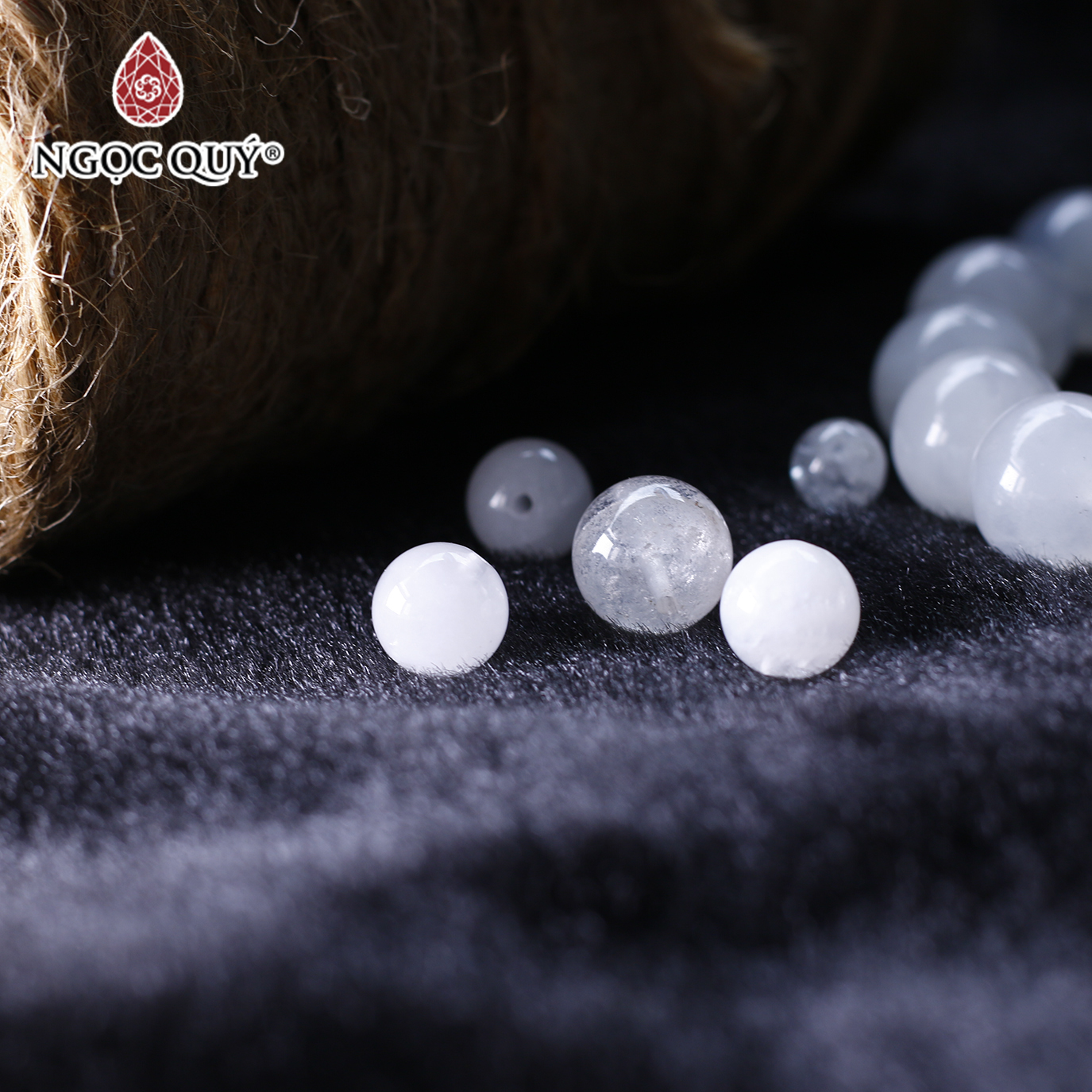 Hạt lẻ đá thạch anh ưu linh trắng mệnh thủy kim - Ngọc Quý Gemstones