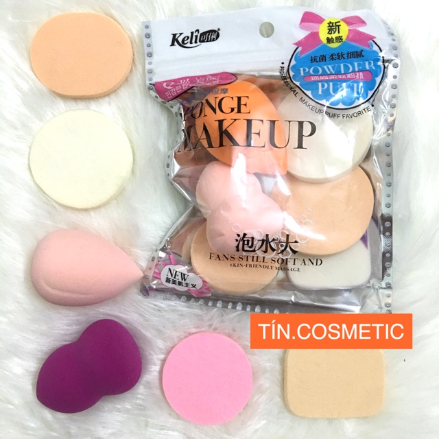 [HCM]SET BÔNG PHẤN TRANG ĐIỂM 6 món
