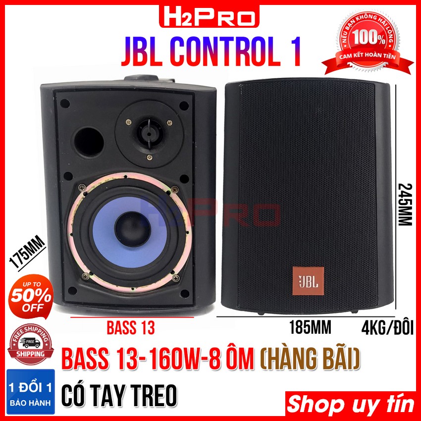 Đôi loa lời bãi Control 1 có tay treo, bass 13cm-160w-8 ôm, loa trợ lời karaoke JBL hàng bãi xịn (2 Loa)