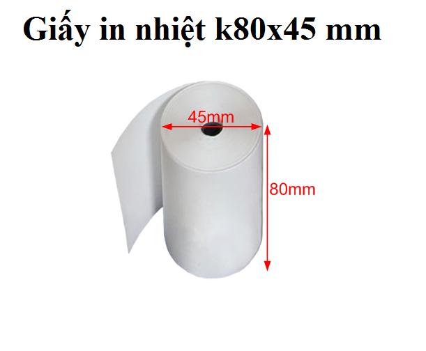 10 cuộn giấy in nhiệt in hóa đơn in bill khổ 80mm đường kính 45mm