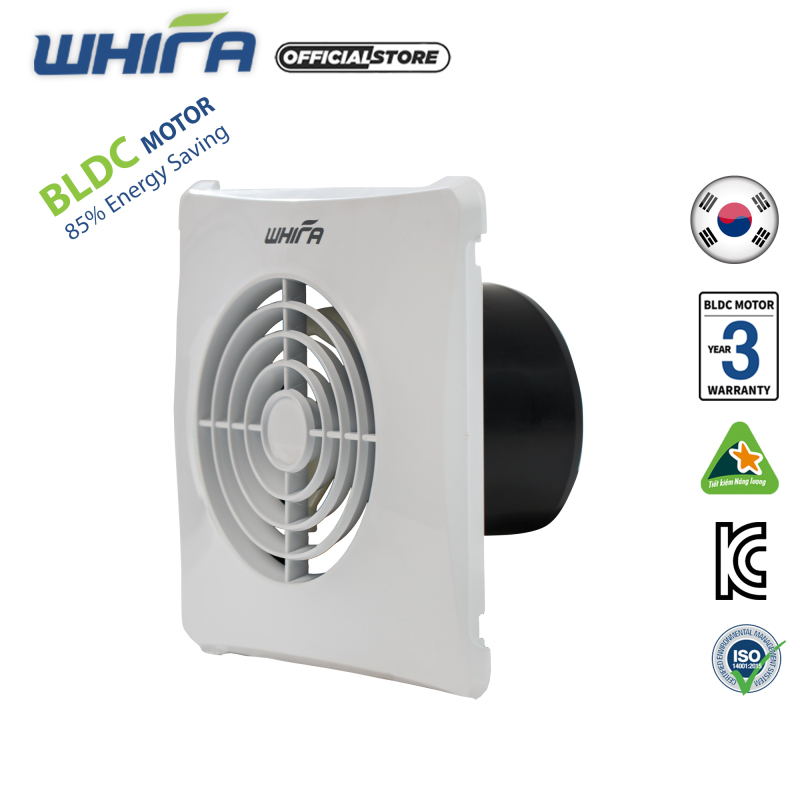 Quạt Hút Thông Gió Gắn Tường, Âm Trần WHIFA VNB-10CK (3,5 Inch) Màu Trắng - Hàng Nhập Khẩu