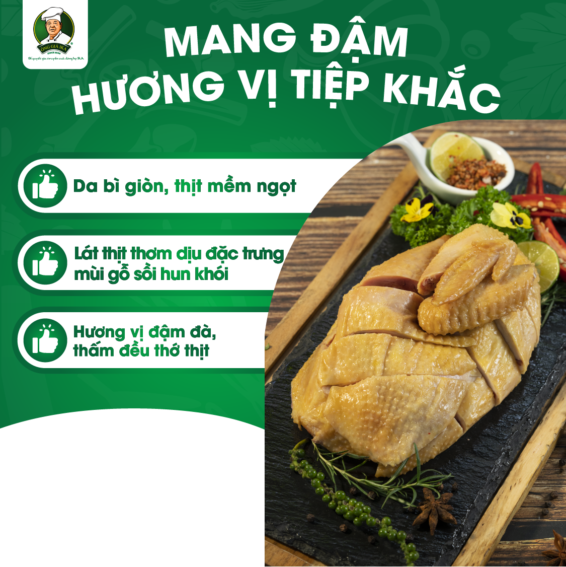 [ Chỉ giao HCM & Hà Nội] Gà hun khói 450g Ông già Ika