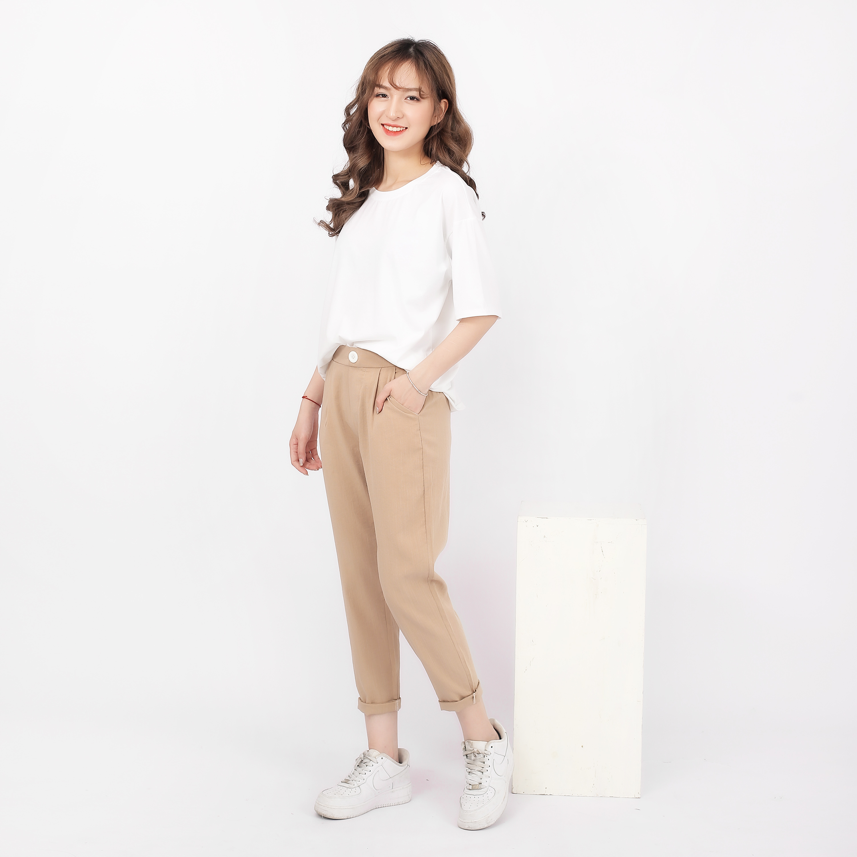 Quần baggy đũi cúc lưng thun SIKY - QD02