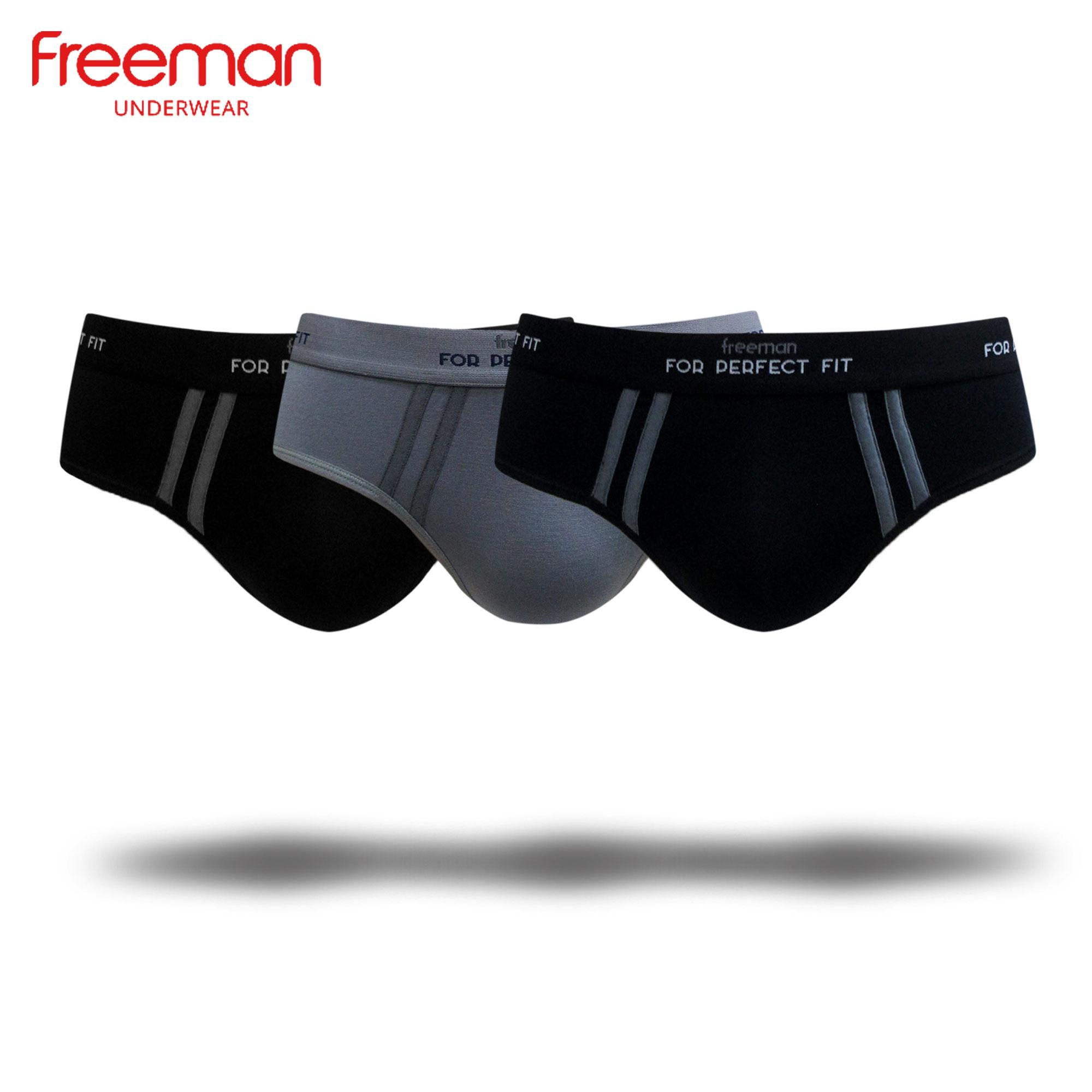 (MÀU ĐEN )Quần lót nam Freeman cao cấp [Combo 3] - Chất liệu Modal BC637