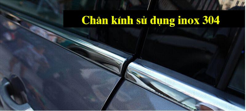 Nẹp chân kính inox theo xe Vios 2014-2017