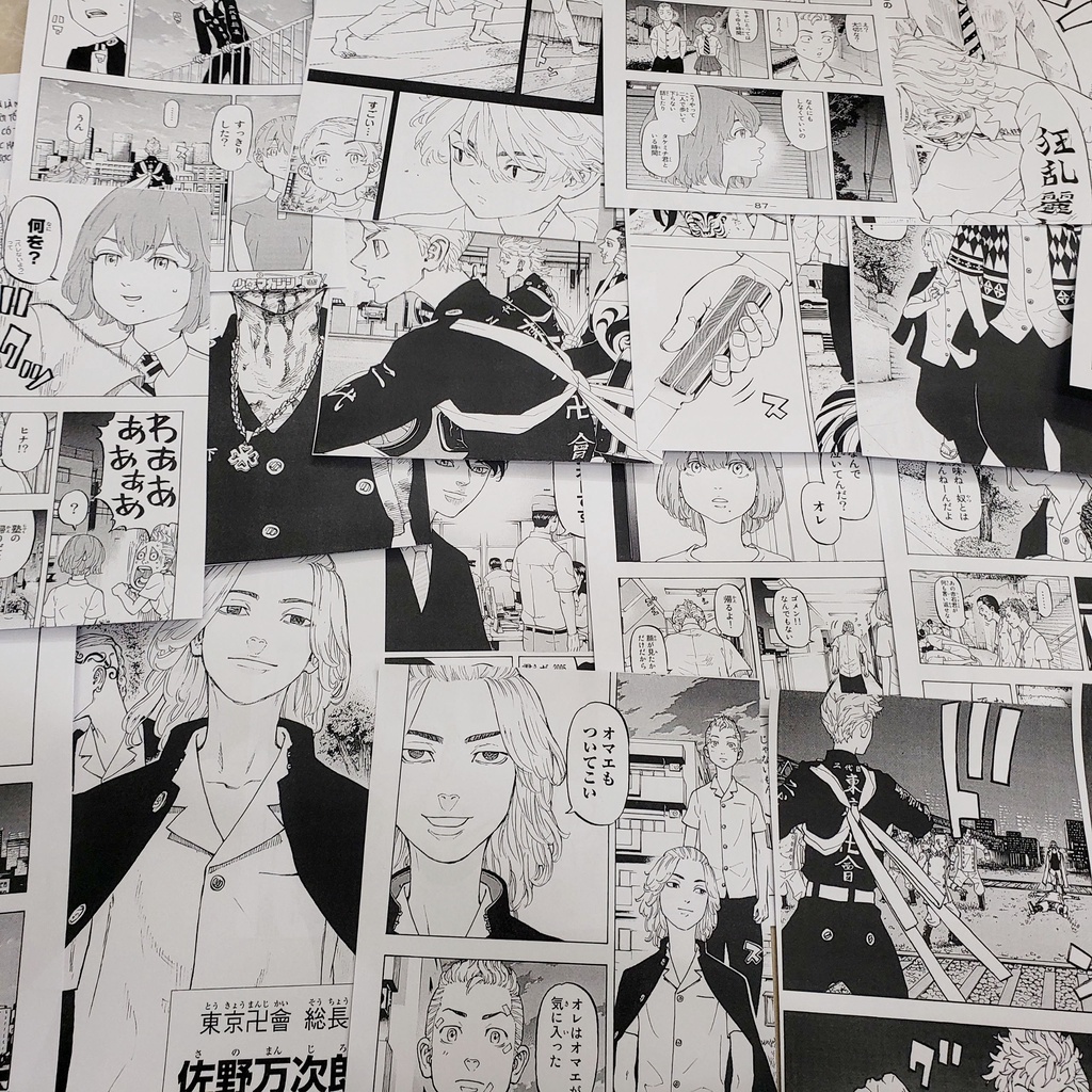 Manga Wall - Combo 50 tấm tranh dán tường phong cách manga đen trắng