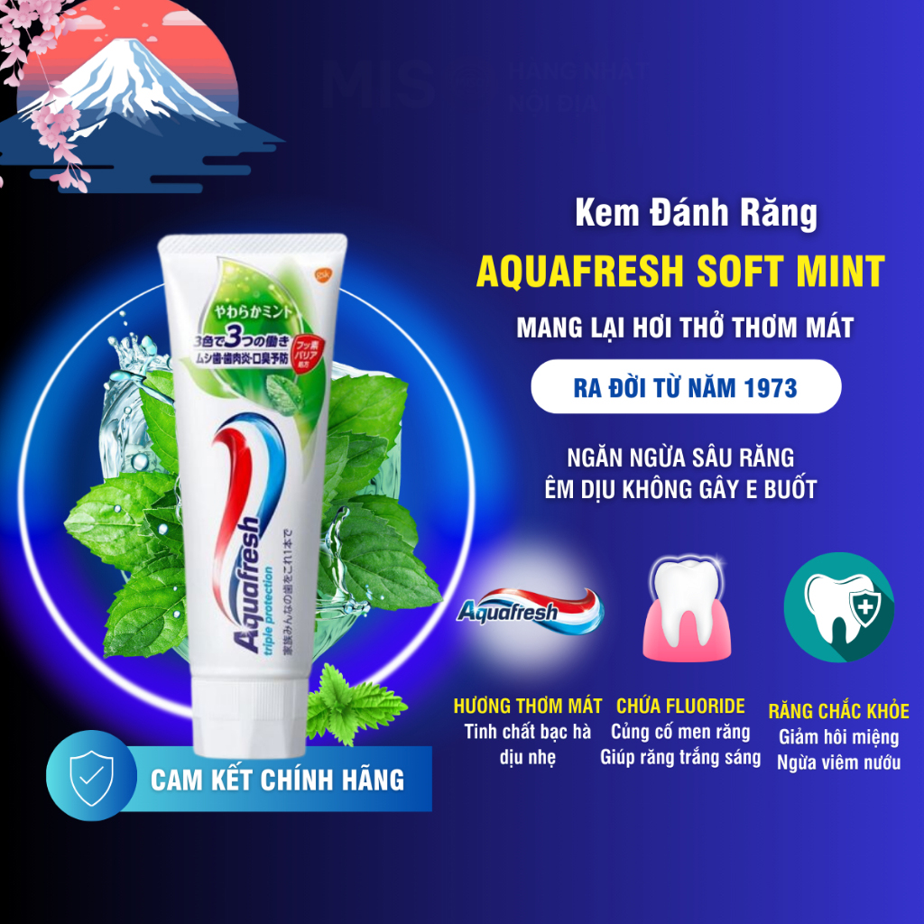 Kem Đánh Răng Aquafresh Triple Protection 140gr - Nội địa Nhật