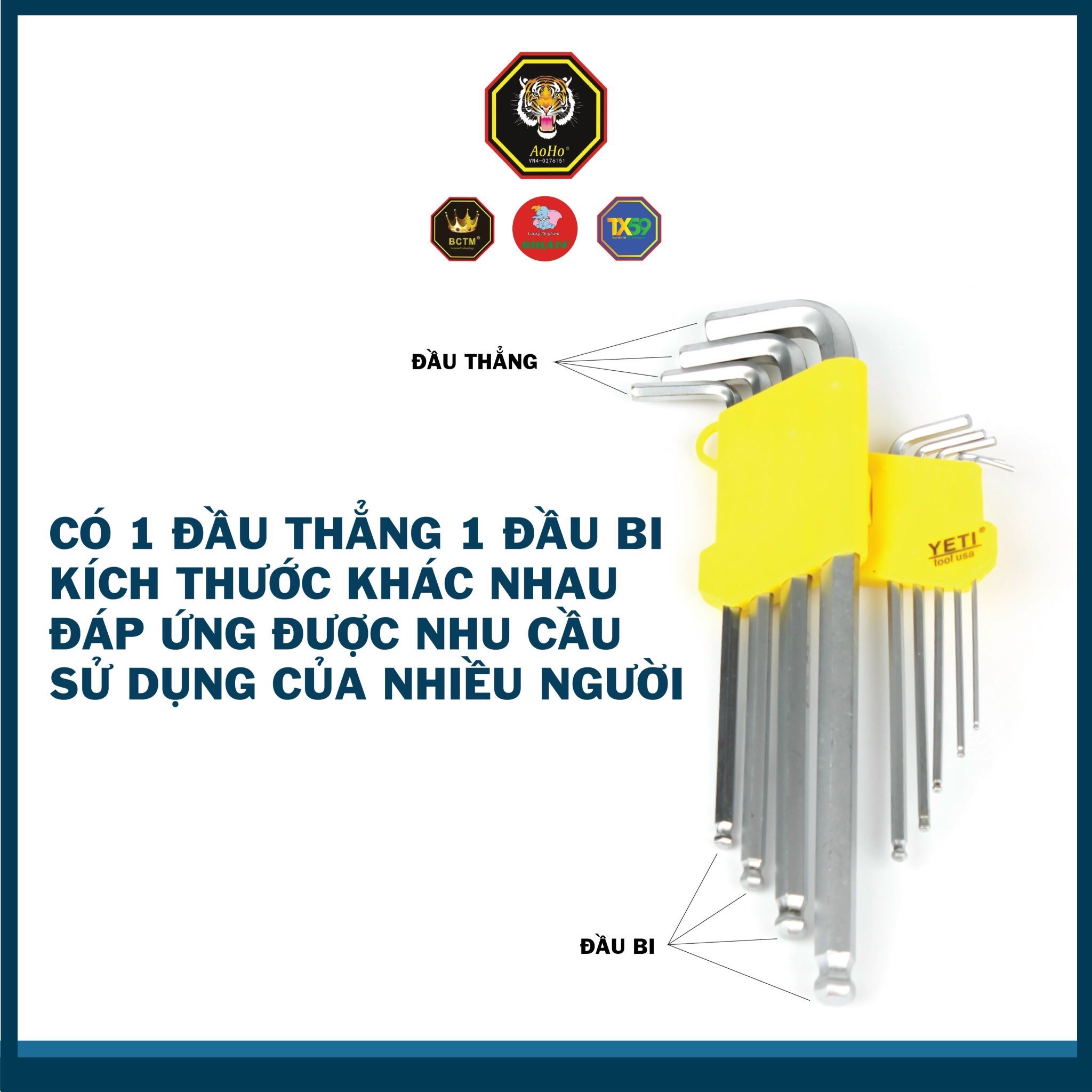 LỤC GIÁC YETI BI BỘ GỒM 9 CÂY