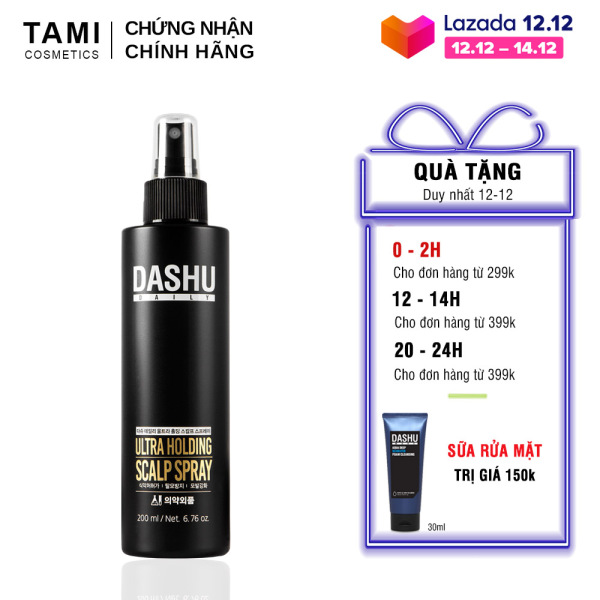 Keo xịt tạo kiểu tóc DASHU Daily Ultra Holding Scalp Spray 200ml xịt tóc giữ nếp lâu, không gây hư tổn tóc, dành cho cả nam và nữ keo xịt tóc TM-XT02 cao cấp
