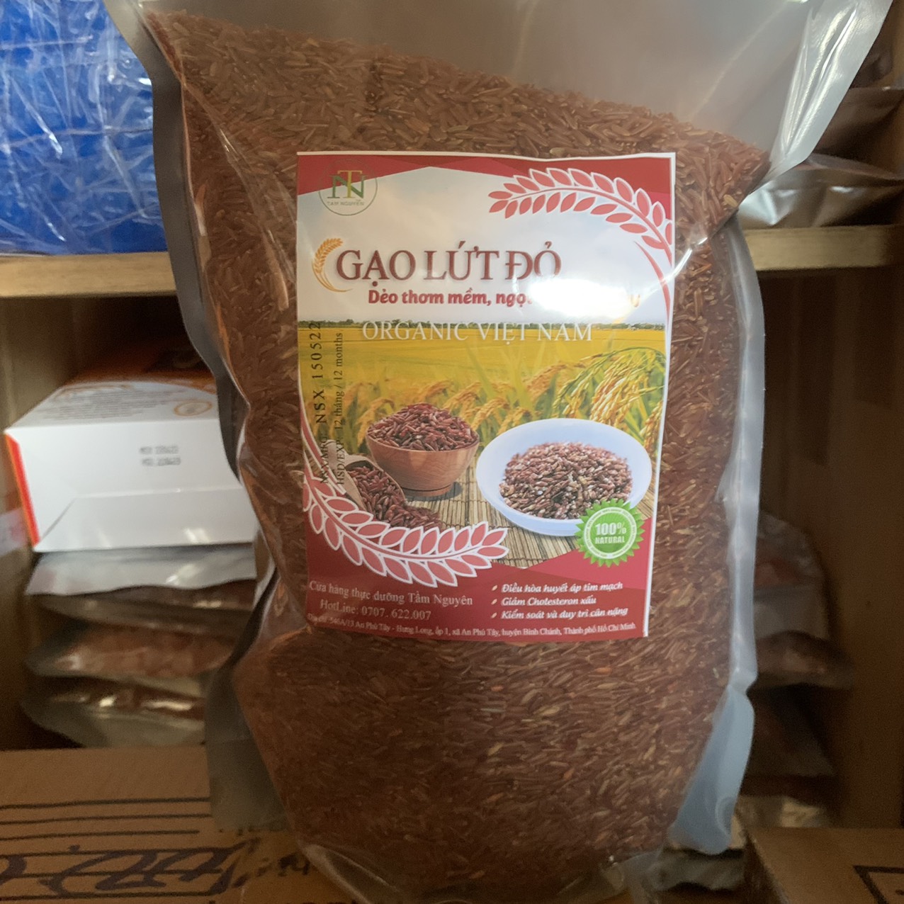 Gạo Lứt Đỏ organic Việt Nam 3 kg- Dùng trong ăn số 7, ăn kiêng