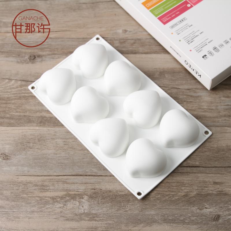 Gan Đó Xu KEREO 8 THẬM CHÍ Đầu Cong Trái Tim Kiểu Pháp Bánh Mousse Silicone Bánh Bộ Tạo Khuôn Hình Nướng Bộ Tạo Khuôn Hình