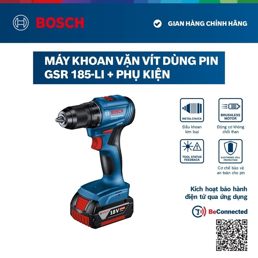 Máy khoan vặn vít pin GSR 185-LI