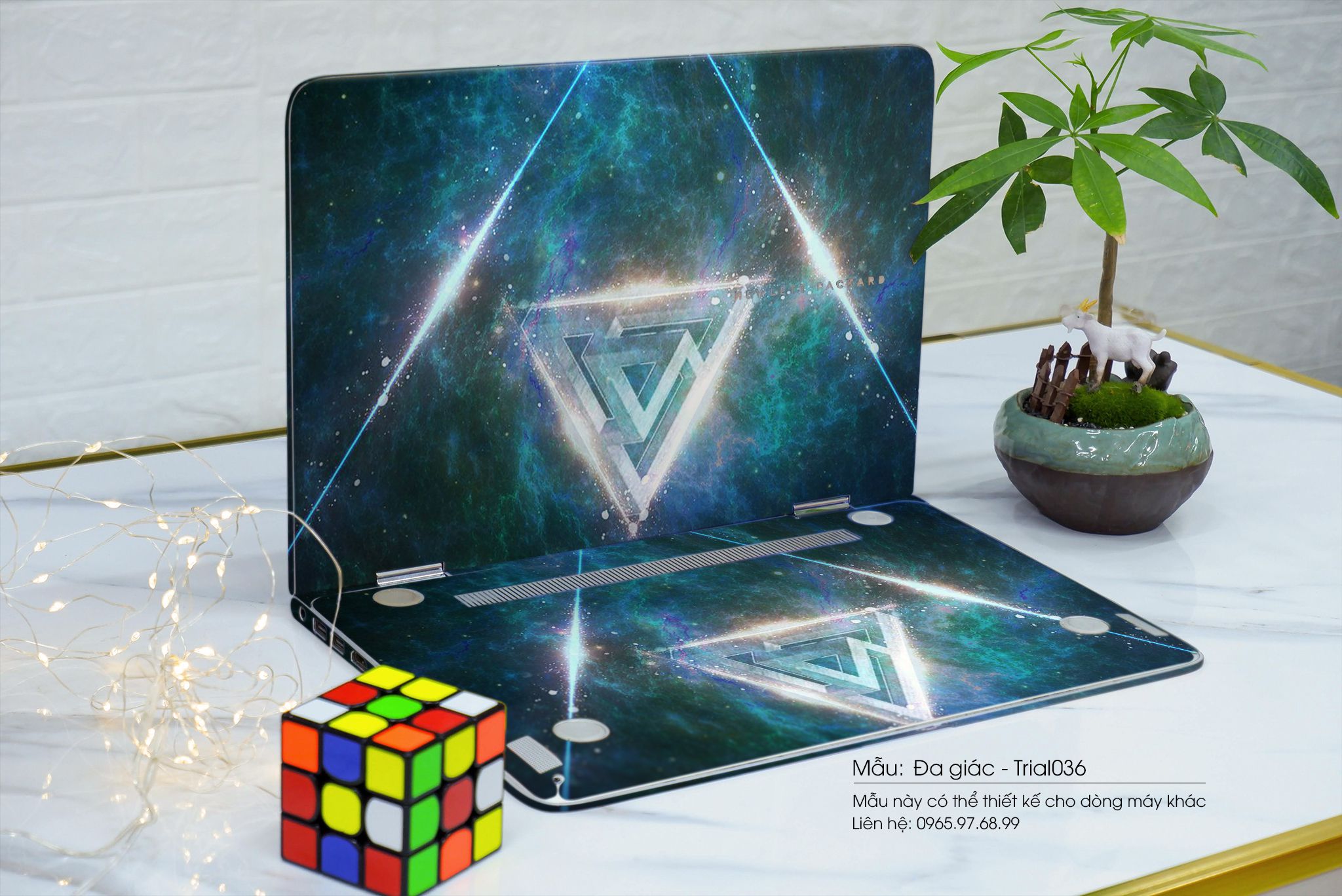 Decal Skin dán Laptop Asus mẫu Đa giác (inbox mã máy cho shop)