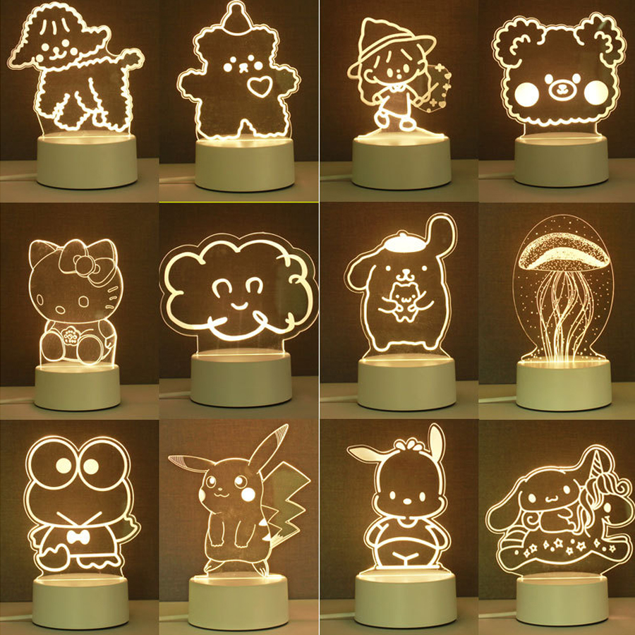 Đèn ngủ led 3d, đèn trang trí phòng ngủ ba chế độ