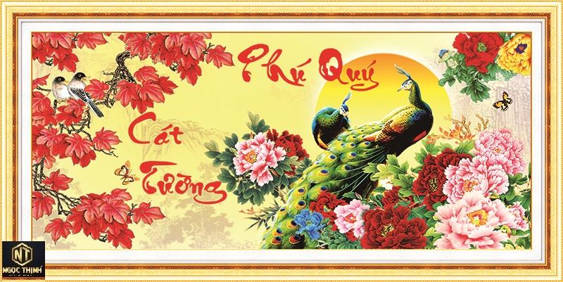 Tranh đính đá cao cấp Venus Phú Quý Cát Tường- KT: 96x45Cm
