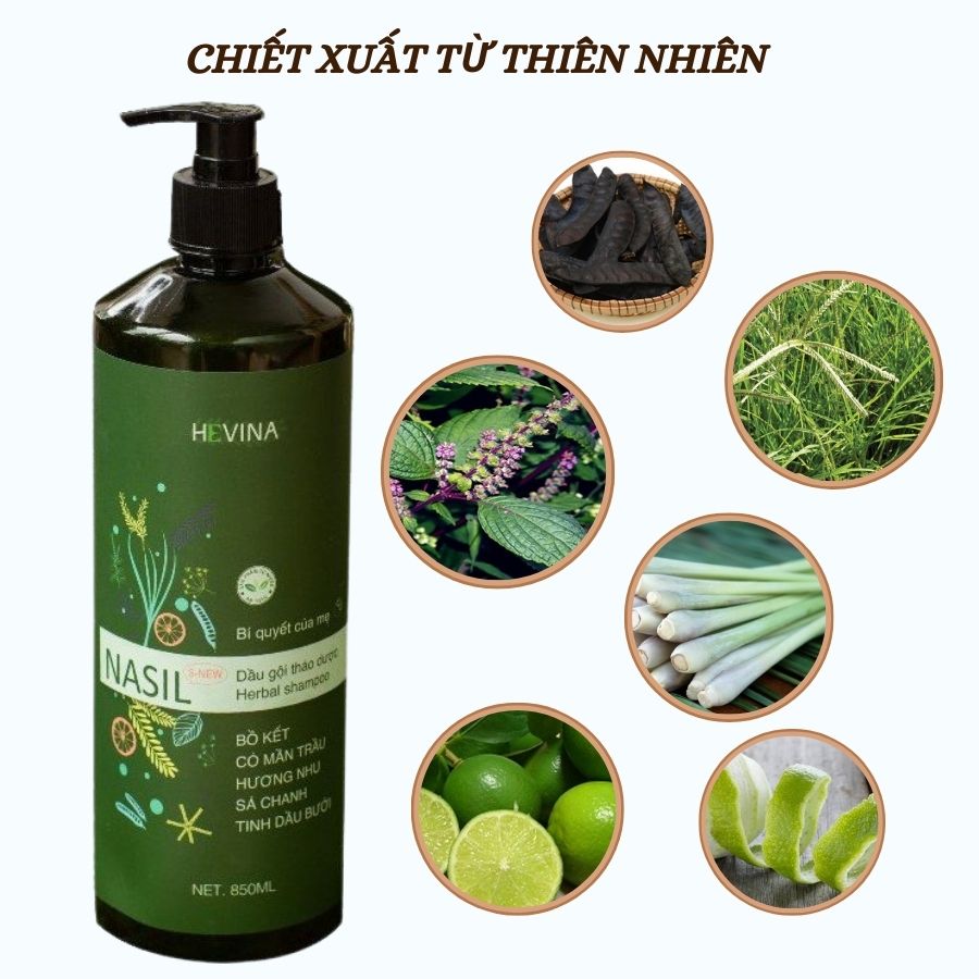 Combo Gội Xả Thảo Dược Bồ Kết HEVINA
