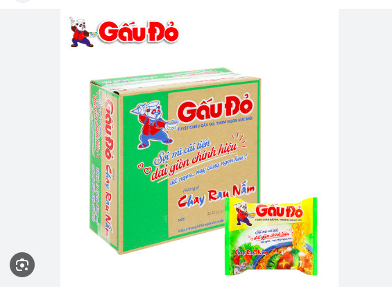Mì Gấu Đỏ chay rau nấm gói 62g